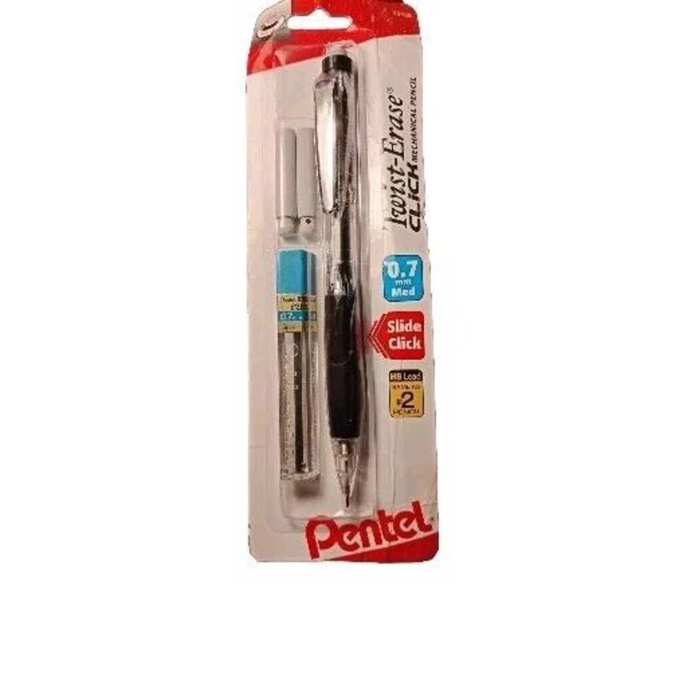 Pentel Pencil Twist-Erase‎ Slide Click Automatic .7mm Black No. 23426 HB Lead=#2